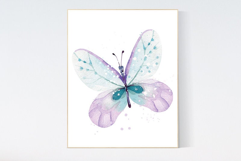 Nursery decor girl purple, nursery decor girl, butterfly nursery wall art, lavender nursery, lilac nursery, girls room decor purple