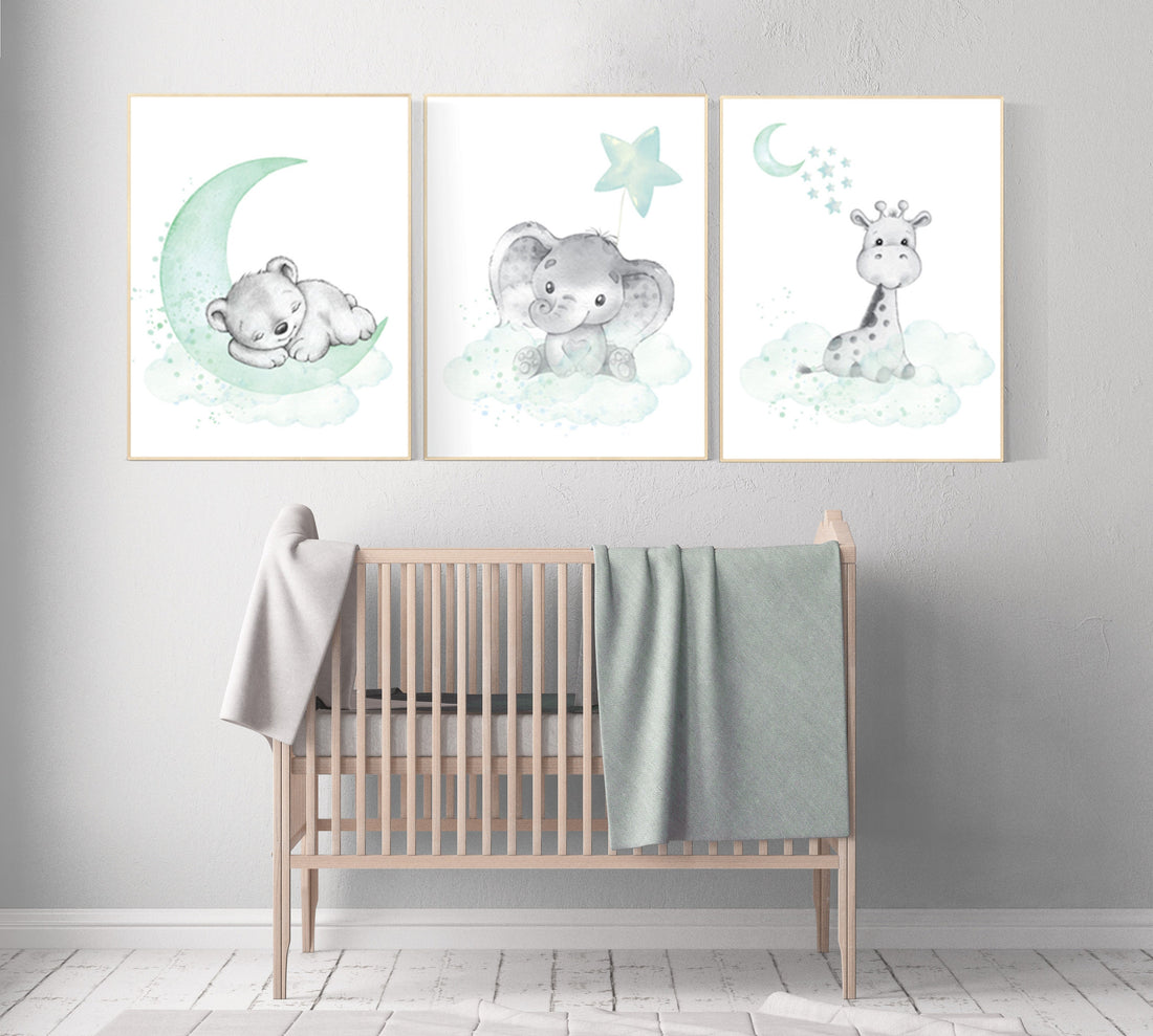 Mint and grey nursery decor shops