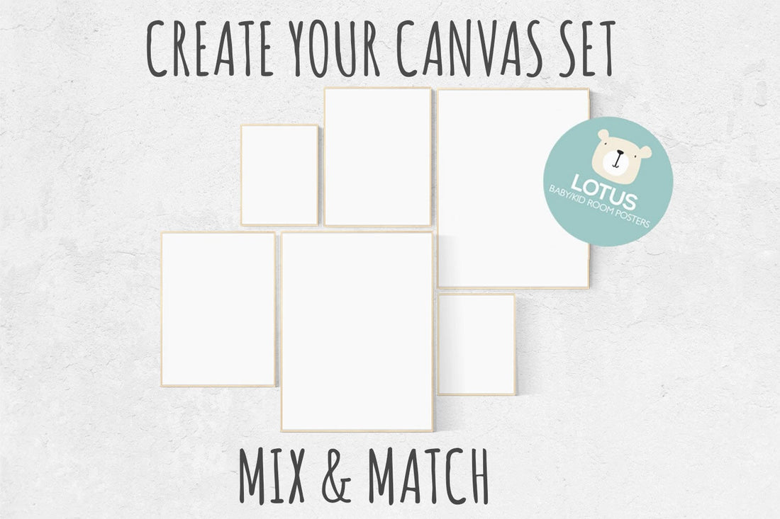 Create your own CANVAS set, Mix and match! Custom nursery decor, canvas nursery, set of 6 canvas prints nursery decor girl nursery decor boy