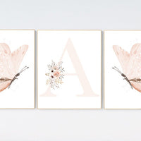 Nursery decor girl butterflies, peach nursery, Butterfly Nursery Art, Girl Nursery Art, Butterfly Nursery Decor for Baby Girl, floral