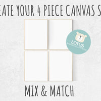 Choose Any 4 prints, Mix and match! Create your canvas set, Custom nursery decor, canvas nursery prints, set of 4 canvas prints, canvas