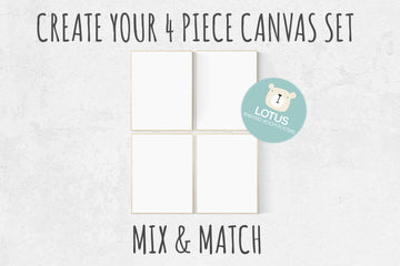 Choose Any 4 prints, Mix and match! Create your canvas set, Custom nursery decor, canvas nursery prints, set of 4 canvas prints, canvas