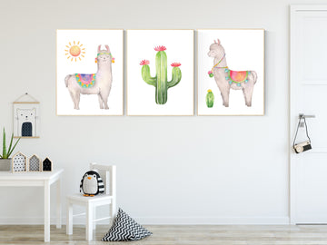 Llama nursery print, llama cactus, nursery wall art llama, Llama Print, Cactus Print, Llama Wall Art, Cactus Wall Art, Llama Cactus Nursery
