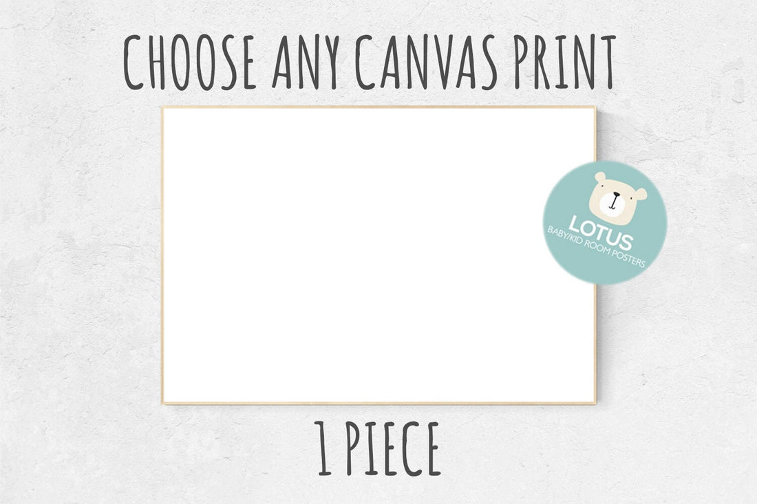 Choose Any print for canvas, custom nursery decor, canvas nursery prints, 1 piece canvas print, canvas nursery decor