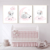Sheep nursery decor, Nursery decor girl, nursery decor lambs, nursery wall art sheep, moon and cloud wall art nursery, girl nursery decor