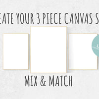 Choose Any 3 prints, Mix and match! Create your canvas set, Custom nursery decor, canvas nursery prints, set of 3 canvas prints, canvas