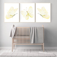 Nursery decor girl butterfly, nursery decor yellow, nursery decor girl yellow, Butterfly Nursery Art, Girl Nursery Art, Butterfly Wall Art