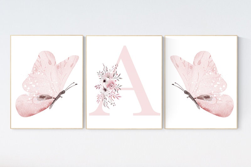 Nursery decor girl butterflies, Butterfly Nursery Art, Girl Nursery Art, Butterfly Nursery Decor for Baby Girl, Butterfly Art, light pink