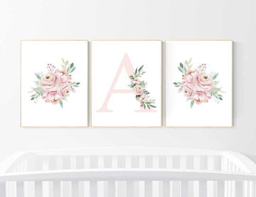 Nursery wall art flowers, Nursery decor floral, nursery decor girl floral, nursery decor flower, nursery decor name, nursery prints floral