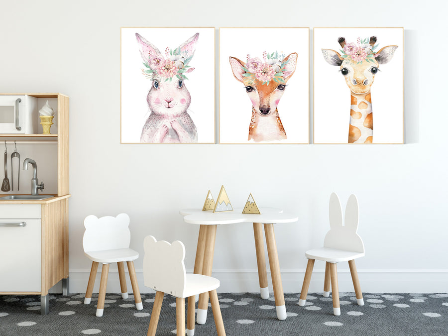 Woodland Nursery, Woodland animals, Girl Nursery Decor, Woodland Nursery Decor, Woodland Nursery Girl, Baby Girl Nursery Prints, Blush pink