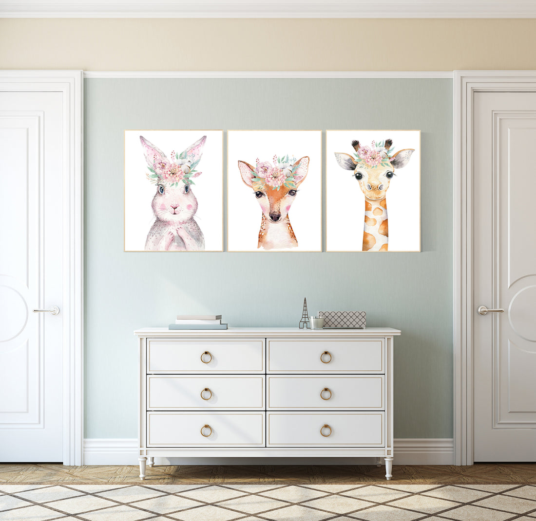 Woodland Nursery, Woodland animals, Girl Nursery Decor, Woodland Nursery Decor, Woodland Nursery Girl, Baby Girl Nursery Prints, Blush pink