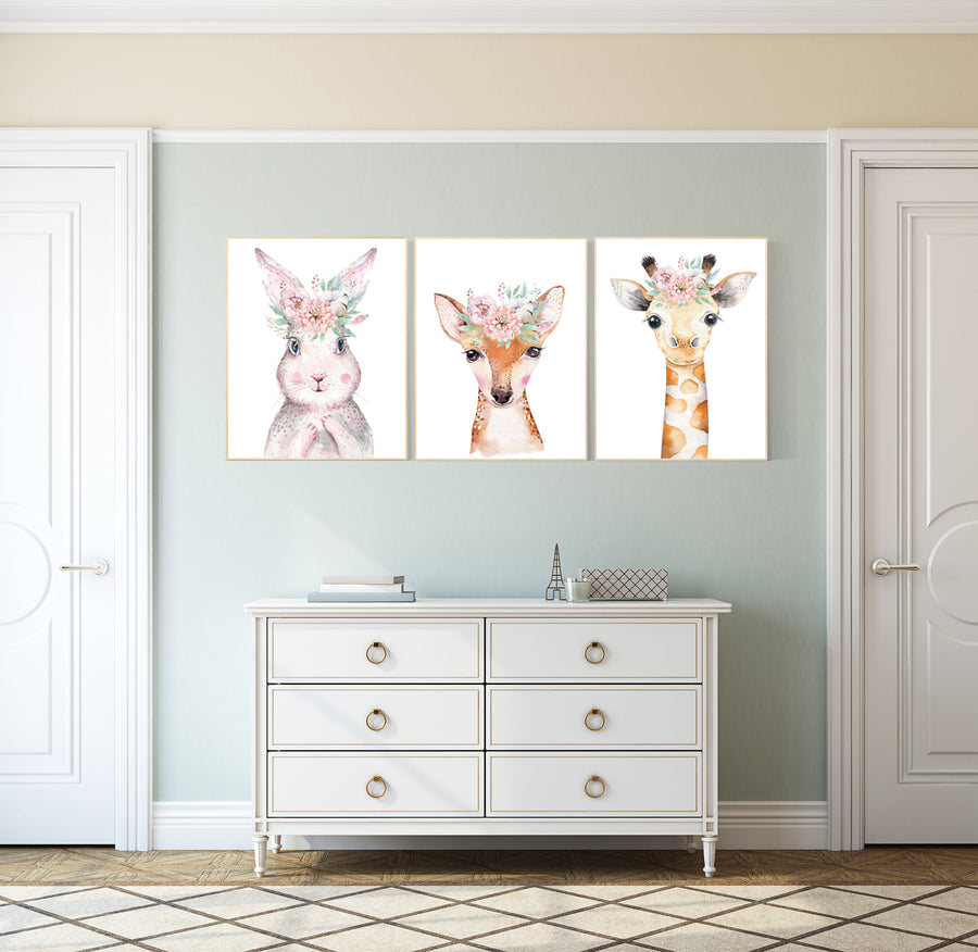 Woodland Nursery, Woodland animals, Girl Nursery Decor, Woodland Nursery Decor, Woodland Nursery Girl, Baby Girl Nursery Prints, Blush pink