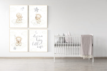 Sheep nursery decor, gender neutral, nursery wall art sheep, nursery decor lambs, sheep nursery print, gray nursery, sheep themed nursery