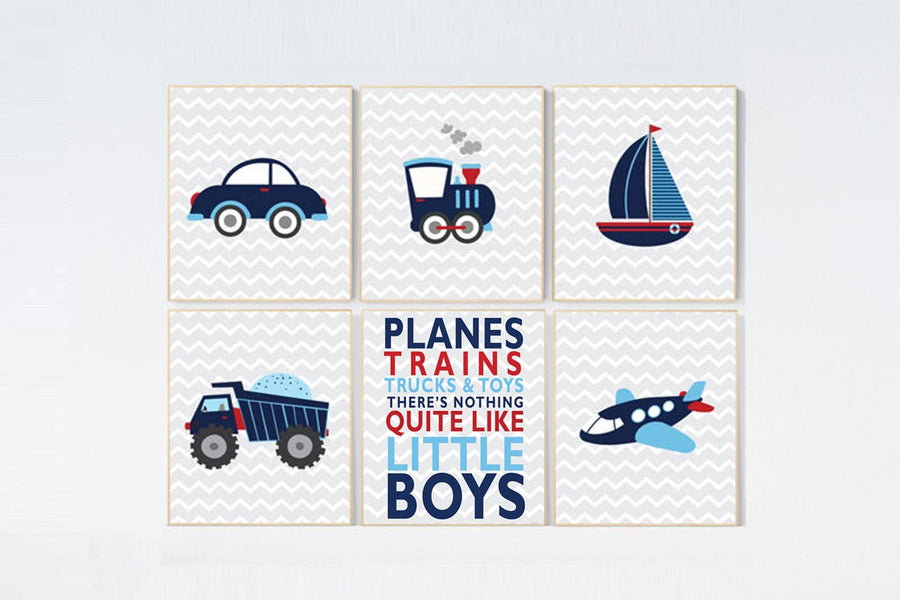 Transportation nursery, Baby Boy Nursery, transportation boys room decor, train, truck plane, car, vehicle nursery