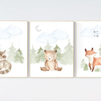 Animal nursery, gender neutral nursery, Woodland Nursery, Woodland Prints, animal prints, Woodland Animal Prints, girl nursery, boy nursery