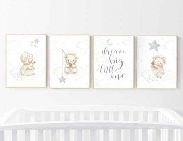 Sheep nursery decor, Gray nursery, grey nursery, nursery prints lambs, nursery wall art sheep, gender neutral nursery, twins, baby room art