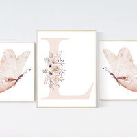 Nursery decor girl butterflies, blush pink, Butterfly Nursery Art, Girl Nursery Art, Butterfly Nursery Decor for Baby Girl, floral nursery