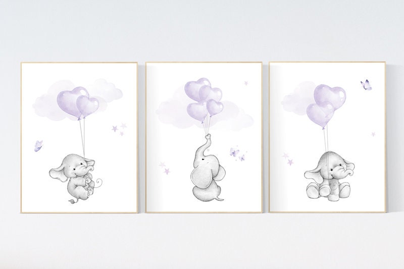 nursery decor girl purple, nursery decor girl lavender and gray, lavender and gray, nursery decor elephant, elephant nursery, lilac nursery