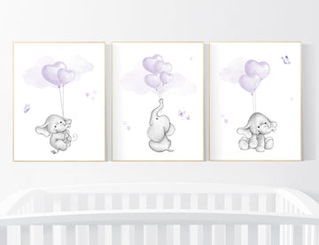 nursery decor girl purple, nursery decor girl lavender and gray, lavender and gray, nursery decor elephant, elephant nursery, lilac nursery