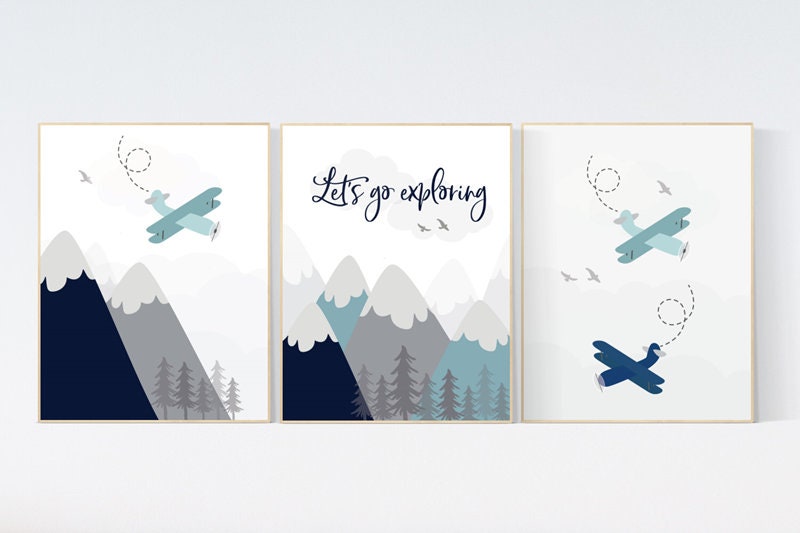 Adventure nursery decor, nursery decor boy adventure, nursery decor boy airplane, let&