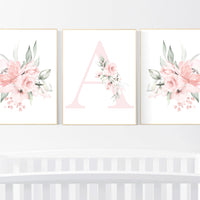 Nursery decor girl floral, nursery decor girl flowers, blush pink, nursery decor girl boho, floral nursery prints, nursery decor girl name