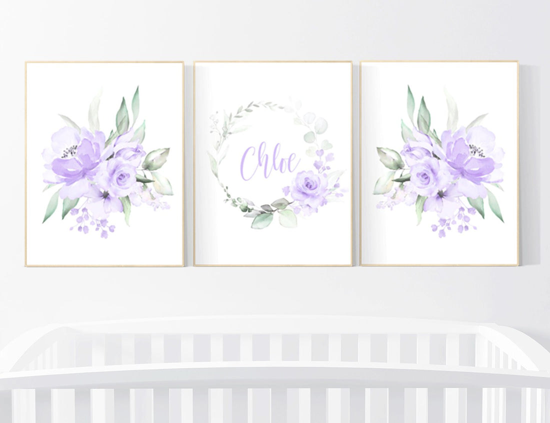 Nursery decor girl flower, Nursery decor girl purple, nursery decor girl flower, lavender, lilac nursery, nursery decor girl name, boho