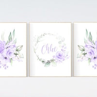Nursery decor girl flower, Nursery decor girl purple, nursery decor girl flower, lavender, lilac nursery, nursery decor girl name, boho