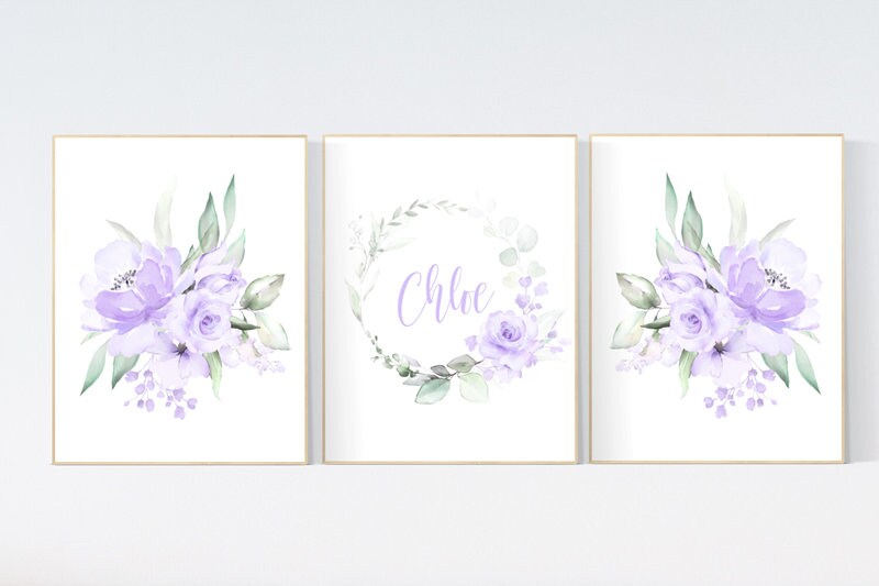 Nursery decor girl flower, Nursery decor girl purple, nursery decor girl flower, lavender, lilac nursery, nursery decor girl name, boho