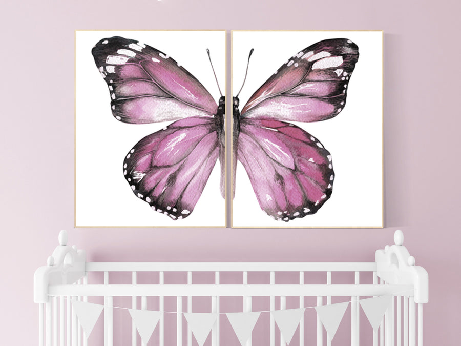 Nursery decor girl butterfly, Butterfly Nursery Art, Girl Nursery Art, Butterfly Nursery Decor for Baby Girl, Butterfly Wall Art