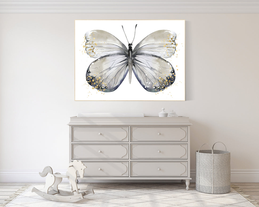 Nursery decor girl butterfly, Butterfly Nursery Art, Girl Nursery Art, butterfly prints, Butterfly Art, beige, gold, neutral, wall art