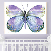 Nursery decor girl butterfly, purple, lavender, lilac, Butterfly Nursery Art, girls room, butterfly prints, Butterfly Art, purple, gold