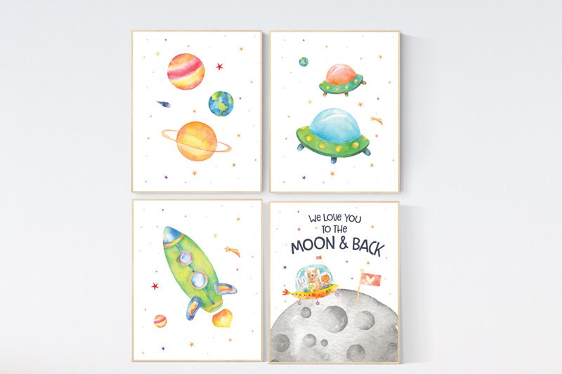 Nursery decor boys space, Space nursery decor, Space Boy Nursery Art Prints, Nursery decor boy space, space wall art nursery,