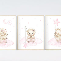 Sheep nursery decor, Nursery decor girl, lamb nursery wall art, sheep print, lambs nursery wall decor, sheep themed baby nursery decor