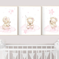 Sheep nursery decor, Nursery decor girl, lamb nursery wall art, sheep print, lambs nursery wall decor, sheep themed baby nursery decor