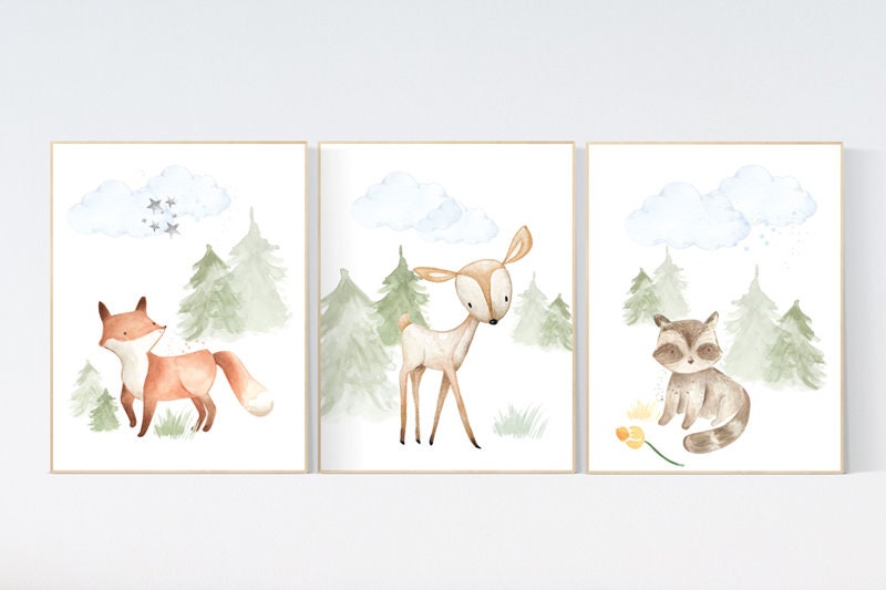 Woodland themed nursery, animals prints, nursery art woodland, nursery prints gender neutral, woodland nursery ideas, Woodland nursery decor
