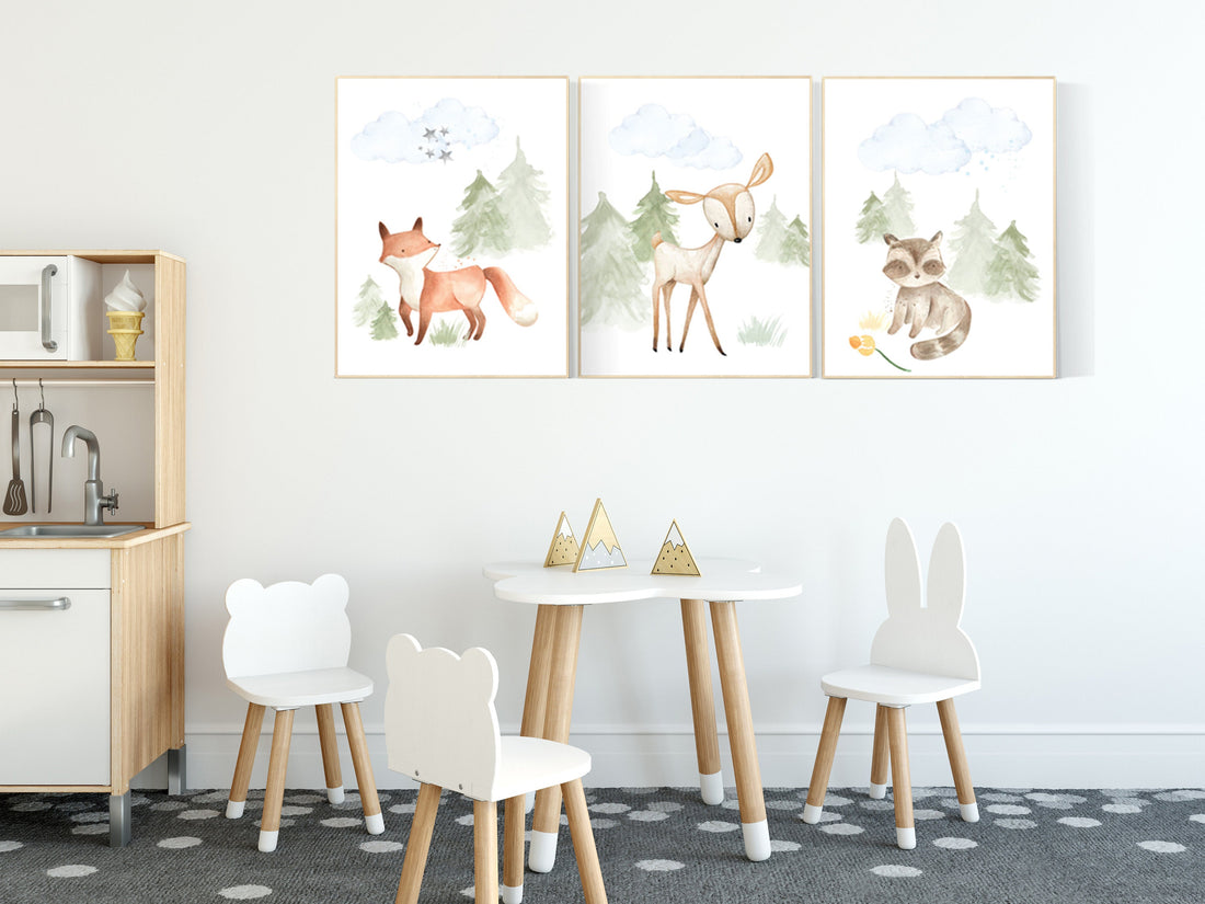 Woodland themed nursery, animals prints, nursery art woodland, nursery prints gender neutral, woodland nursery ideas, Woodland nursery decor