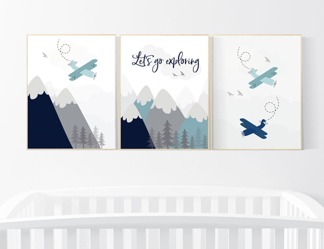 Adventure nursery decor, nursery decor boy adventure, nursery decor boy airplane, let&