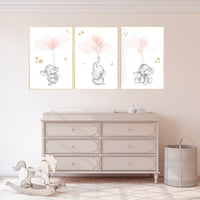 Girls room decor blush pink gold, pink gold, Nursery decor elephant, blush nursery decor, blush pink, girl nursery ideas