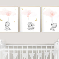 Girls room decor blush pink gold, pink gold, Nursery decor bear, blush nursery decor, blush pink, girl nursery ideas, teddy bear