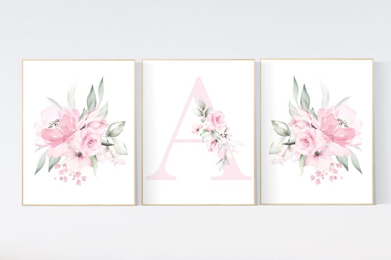 Nursery decor girl pink, nursery decor flower, nursery decor girl floral, flower nursery, girl nursery wall art, pink nursery, boho nursery