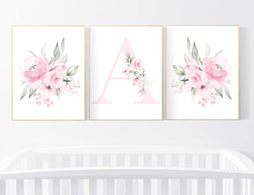 Nursery decor girl pink, nursery decor flower, nursery decor girl floral, flower nursery, girl nursery wall art, pink nursery, boho nursery