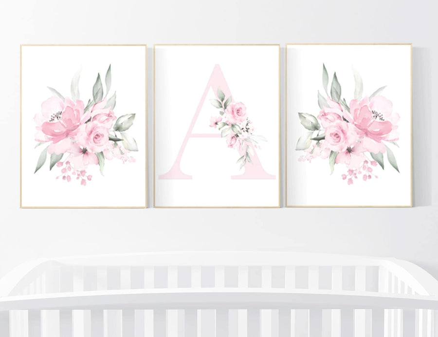 Nursery decor girl pink, nursery decor flower, nursery decor girl floral, flower nursery, girl nursery wall art, pink nursery, boho nursery