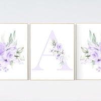 Nursery decor girl flower, Nursery decor girl purple, nursery decor girl flower, lavender, lilac nursery, nursery decor girl name, boho