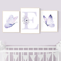 Nursery decor girl butterfly, nursery decor purple, nursery decor girl lilac, Butterfly Nursery Art, Girl Nursery Art, Butterfly Wall Art