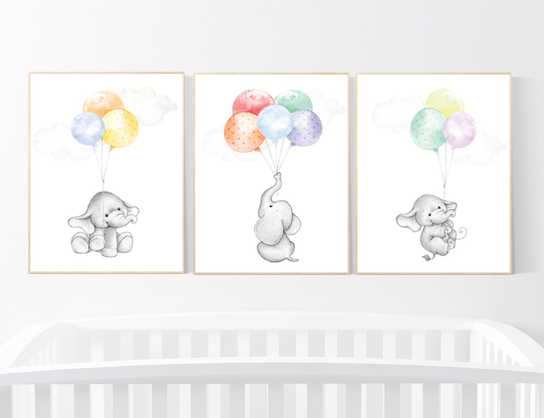 Gender neutral nursery decor, nursery decor elephant, animal prints, nursery decor elephant, nursery wall art, gender neutral nursery ideas