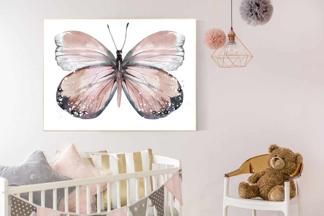 Nursery decor girl butterfly, blush, blush pink, Butterfly Nursery Art, girls room, butterfly prints, Butterfly Art, blush pink, neutral