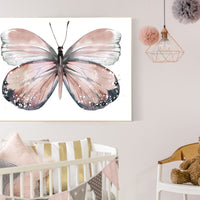 Nursery decor girl butterfly, blush, blush pink, Butterfly Nursery Art, girls room, butterfly prints, Butterfly Art, blush pink, neutral