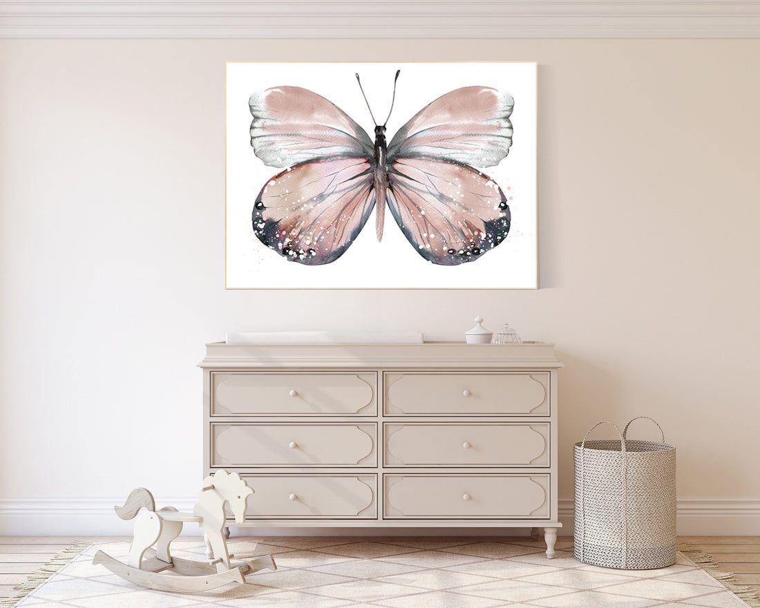 Nursery decor girl butterfly, blush, blush pink, Butterfly Nursery Art, girls room, butterfly prints, Butterfly Art, blush pink, neutral