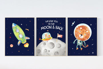 Nursery decor boy space, Space nursery decor, Space themed nursery, outer space, boys room wall art, baby boy, animal prints, rocket nursery