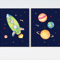 Nursery decor boy space, space themed nursery for kids, nursery prints boy, space wall art, planets, rocket, outer space, space art